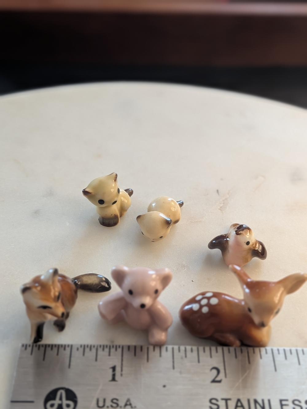 Mini Ceramic Woodland Animal Figurine Set Of 6 Vintage - Picture 11 of 14